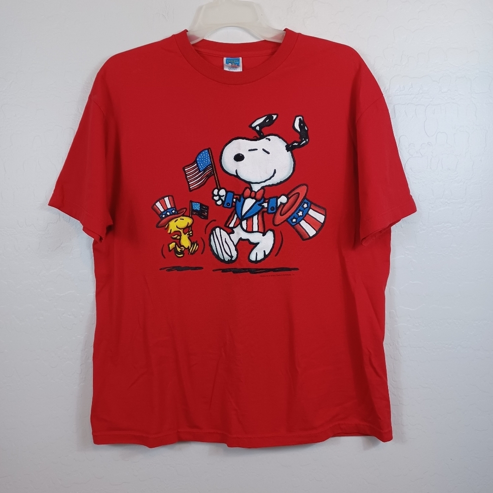 Snoopy & Woodstock Peanuts 4th of July Graphic Tee Men's XL Red